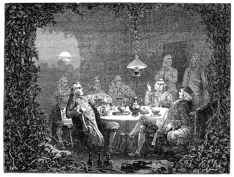 A meeting of the Lunar Society, 18th century